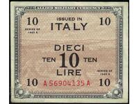 Italy Allied Military 10 Lire Pick M13b Ref 4135