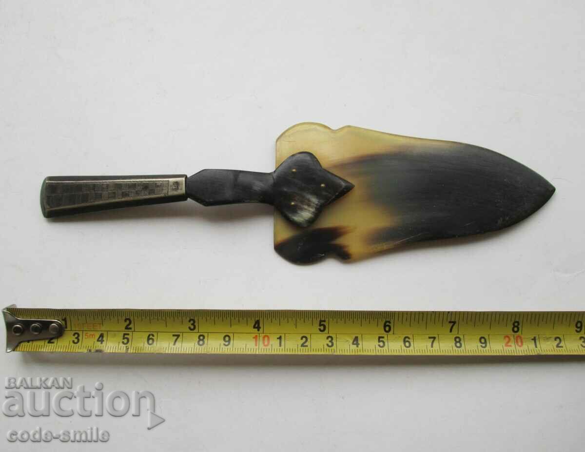 Corn german vechi și spatulă de argint care servește secolul al XIX-lea - 7 Corn german vechi și spatulă de argint care servește secolul al XIX-lea - 7