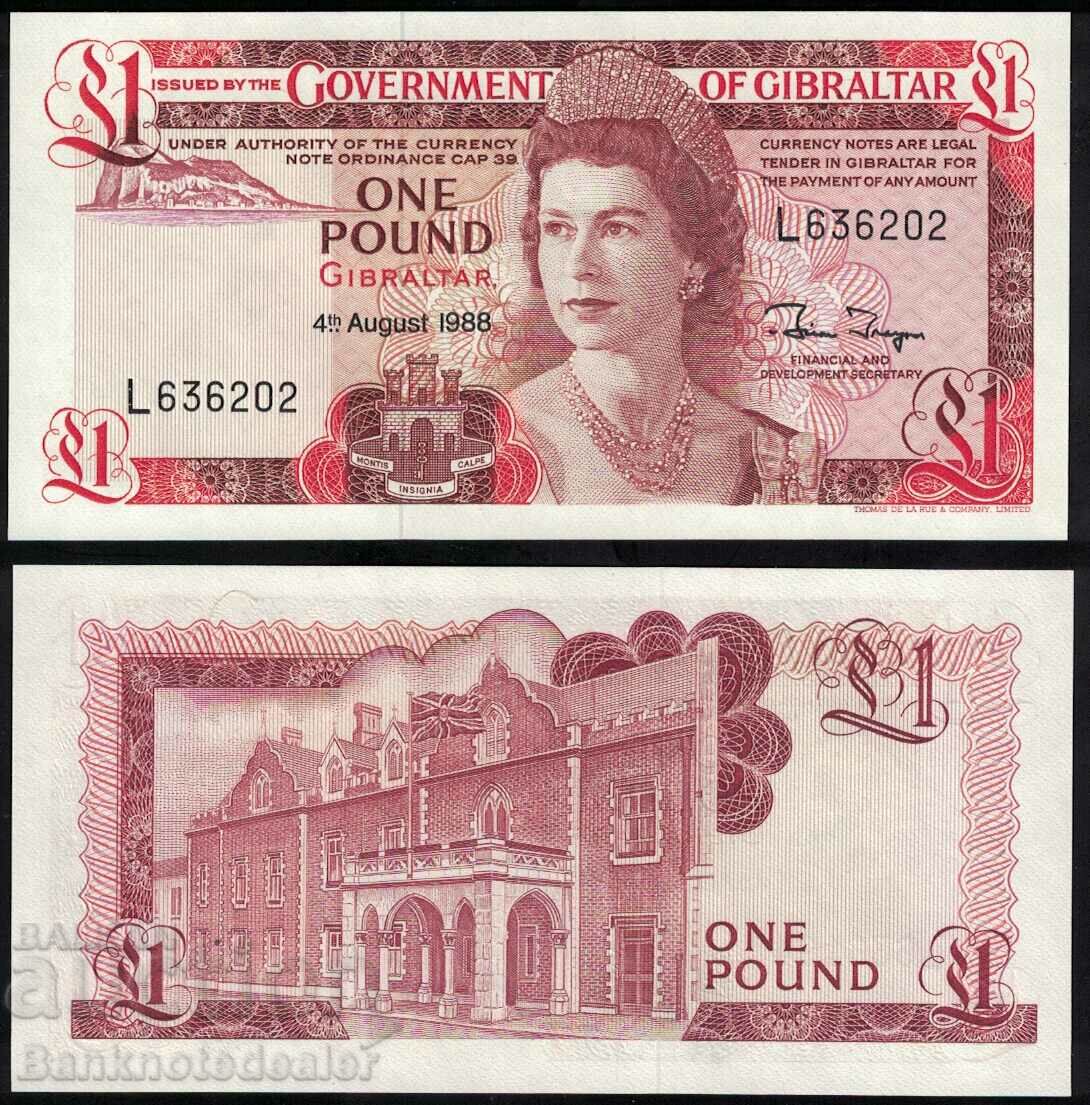 Gibraltar 1 Pound 1988 Pick 20e Ref 6202 Unc