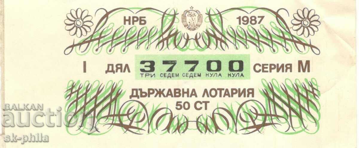 Bilet de loterie - februarie 1987