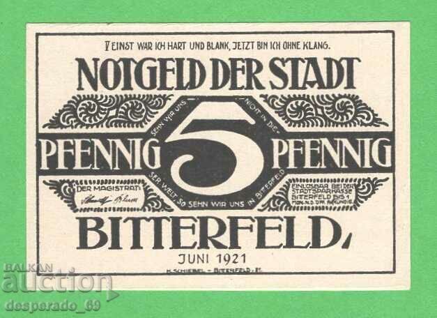 (¯`'•.¸NOTGELD (гр. Bitterfeld) 1921 UNC -5 пфенига¸.•'´¯)