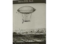 Παλαιά γερμανική γυάλινη πινακίδα - αερόπλοιο