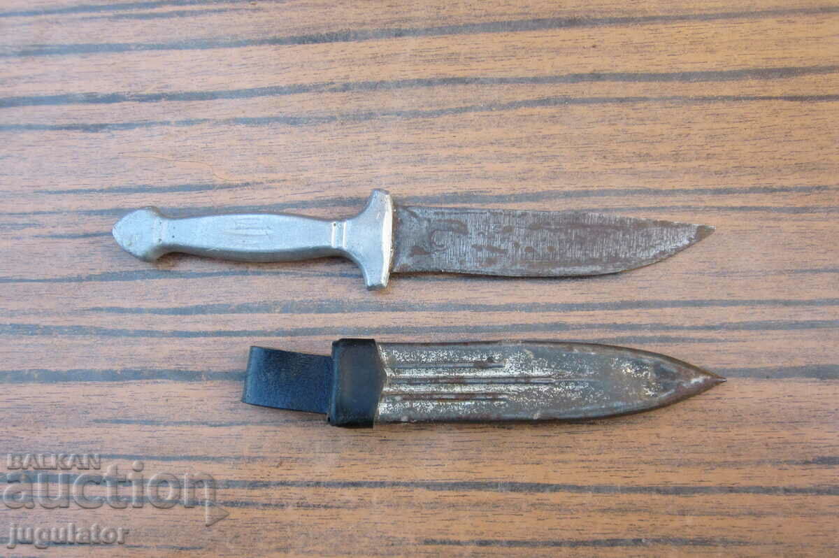 old Bulgarian shepherd's small knife dagger with scabbard old Bulgarian shepherd's small knife dagger with scabbard