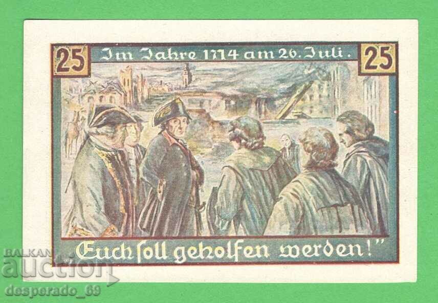 (¯`'•.¸NOTGELD (city of Freiburg) 1921 UNC -25 pfennig¸.•'´¯)