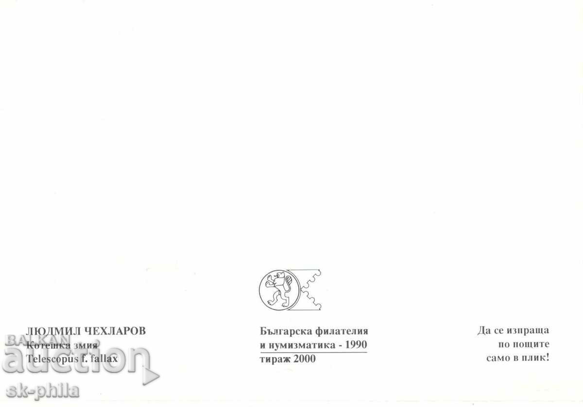 Postcard-maximum - Snakes - Cat snake with price 2.00 BGN | € 1.02 Postcard-maximum - Snakes - Cat snake with price 2.00 BGN | € 1.02