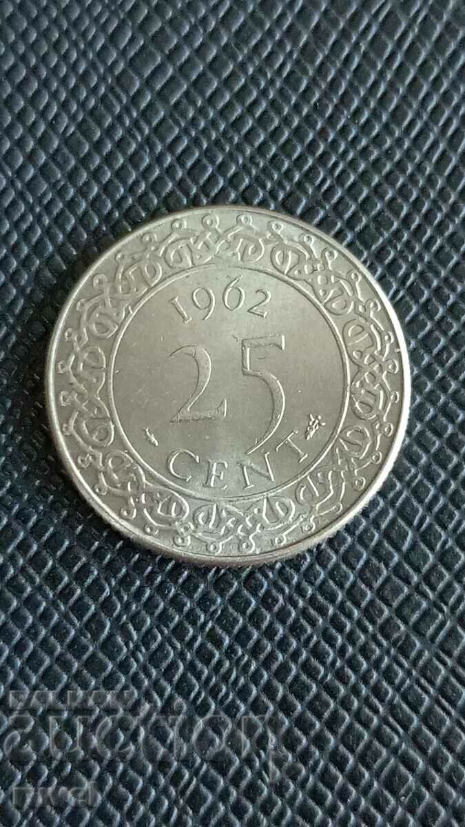 Suriname, 25 cents 1962