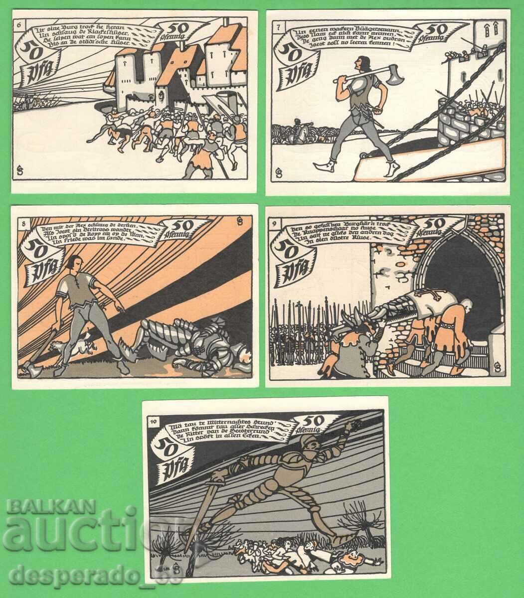 Auction  (¯`'•.¸NOTGELD (city Herne) 1921 UNC -10 bank notes¸.•'´¯)