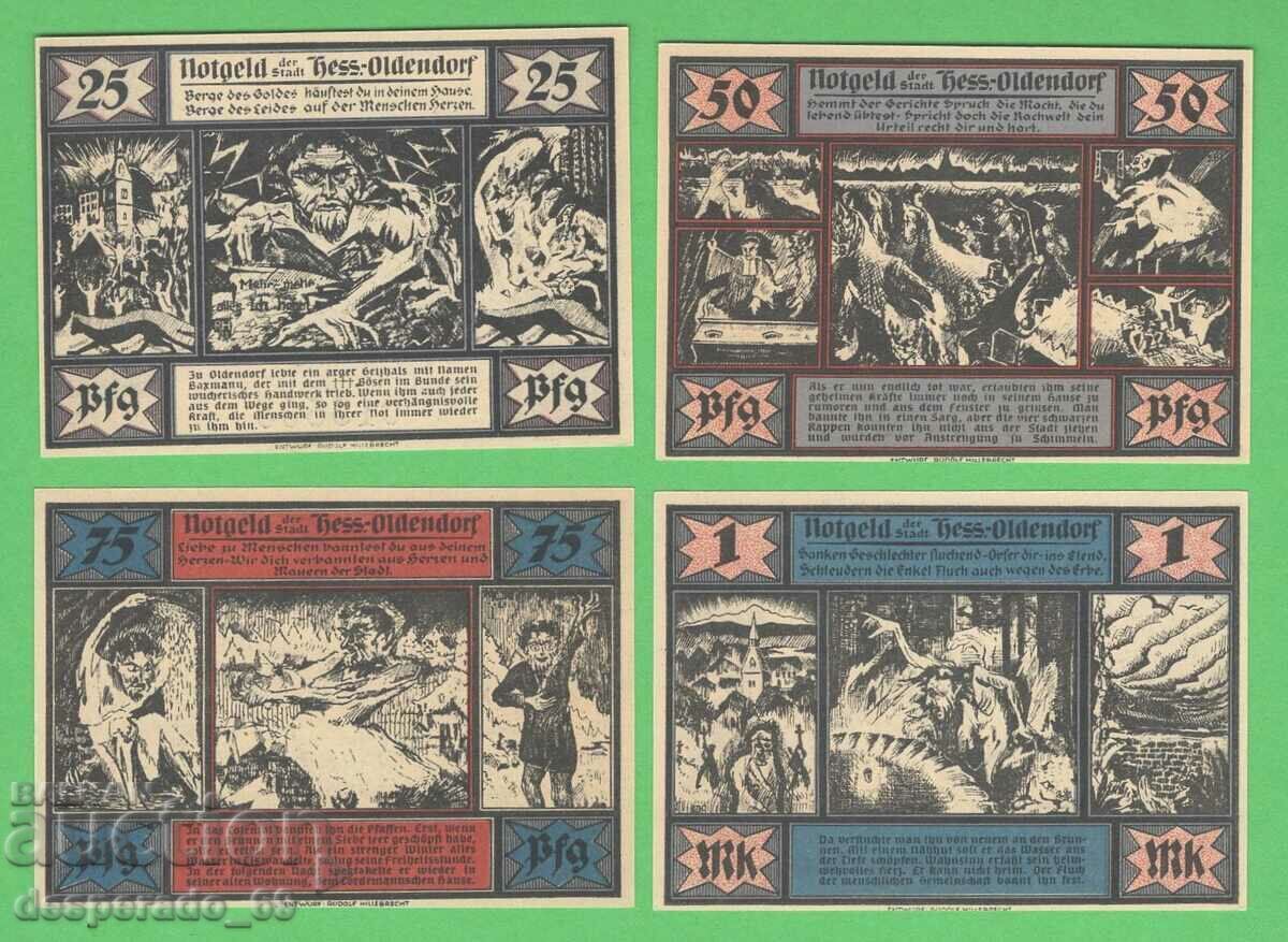 (¯`'•.¸NOTGELD (гр. Hessisch Oldendorf) 1921 UNC -4 бр.банкн с цена € 6.00 | 11.73 лв.