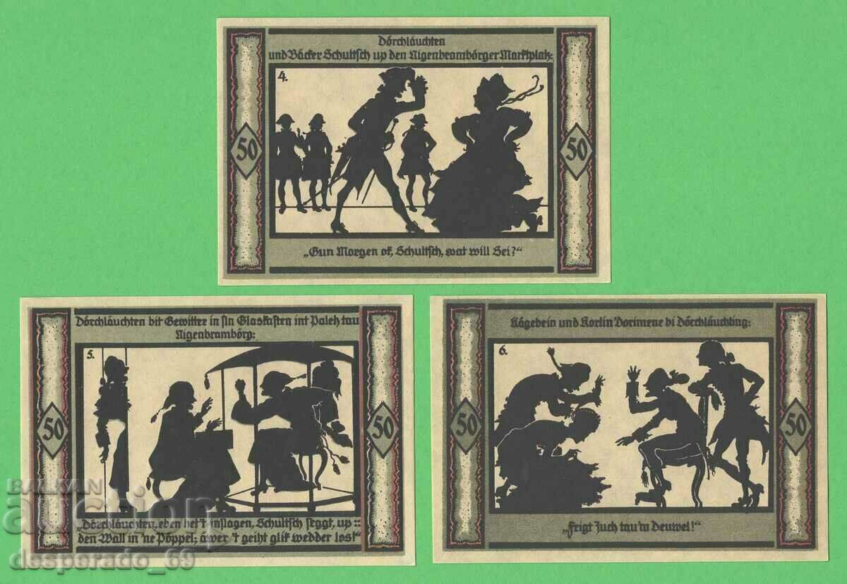 Auction  (¯`'•.¸NOTGELD (city of Neustrelitz) 1921 UNC -6 pcs. banknotes '¯)