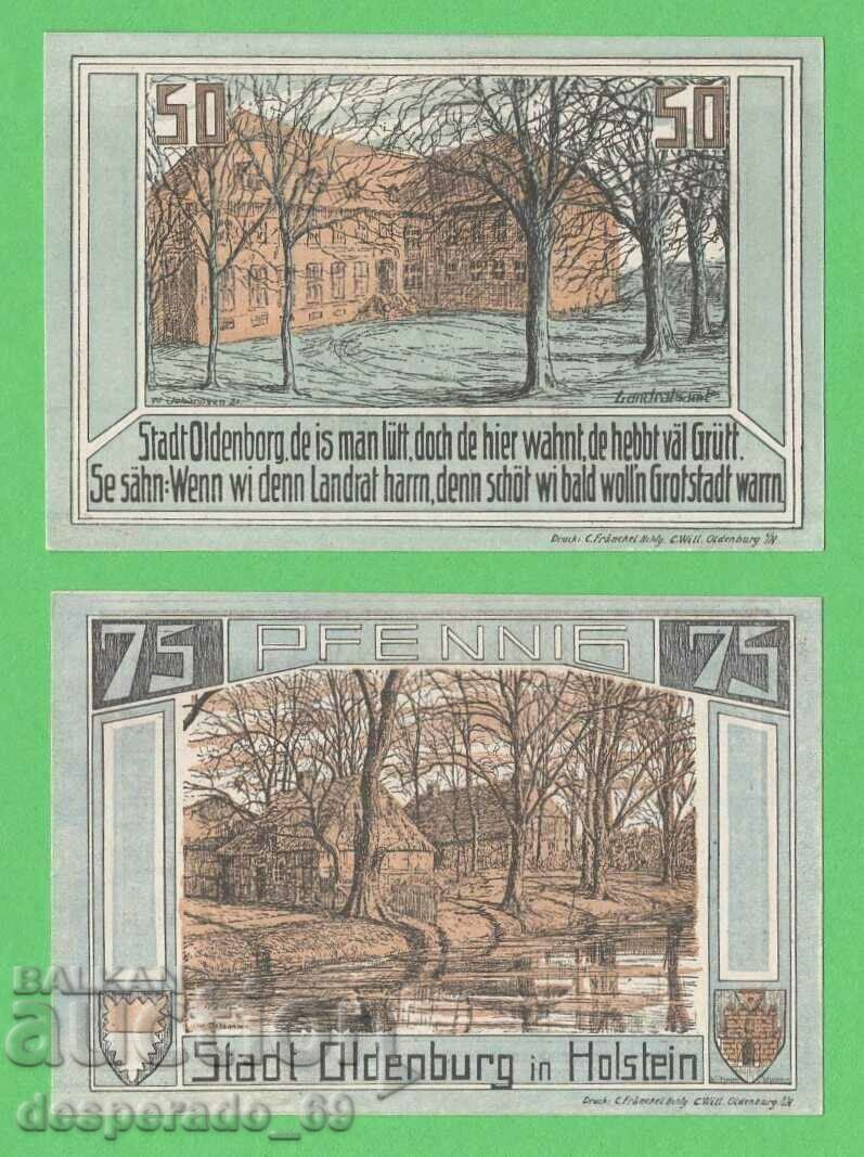 (¯`'•.¸NOTGELD (City of Oldenburg) 1922 UNC -2 pcs. banknotes '¯)