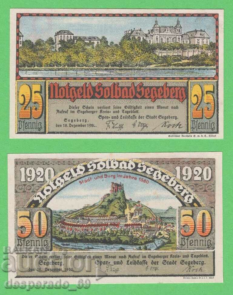 (¯`'•.¸NOTGELD (πόλη Solbad Segeberg) 1920 UNC -2 τεμ. τραπεζογραμμάτια με τιμή 5.80 BGN | € 2.97 (¯`'•.¸NOTGELD (πόλη Solbad Segeberg) 1920 UNC -2 τεμ. τραπεζογραμμάτια με τιμή 5.80 BGN | € 2.97