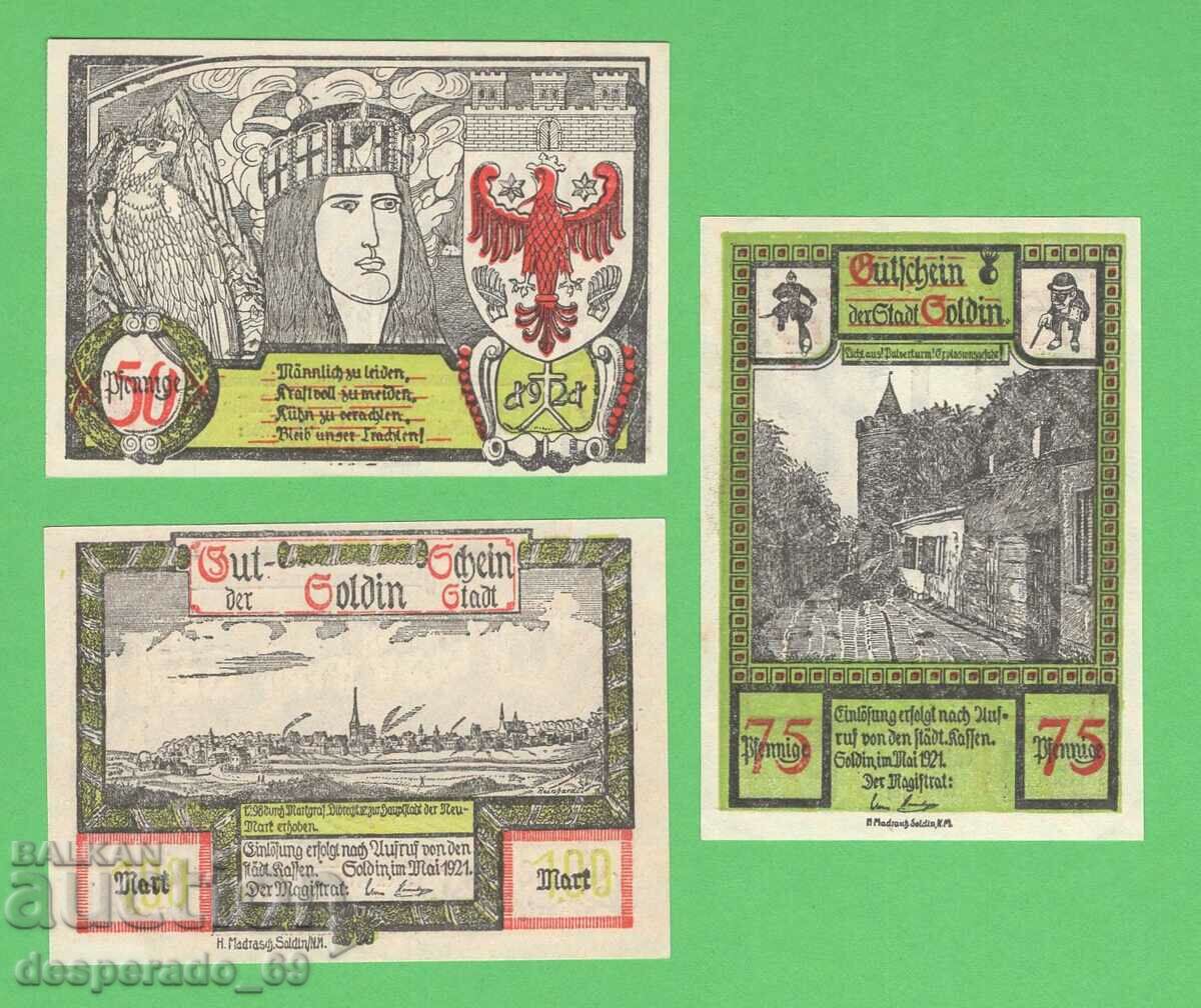 (¯`'•.¸NOTGELD (city Soldin) 1921 UNC -3 pcs. banknotes¸.•'´¯) with price 8.70 BGN | € 4.45 (¯`'•.¸NOTGELD (city Soldin) 1921 UNC -3 pcs. banknotes¸.•'´¯) with price 8.70 BGN | € 4.45