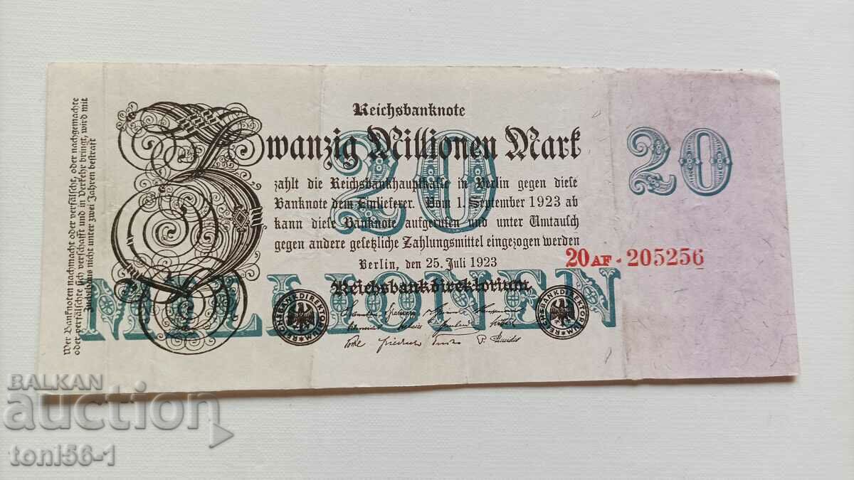 Germany 20 million marks 25.07.1923 - see description