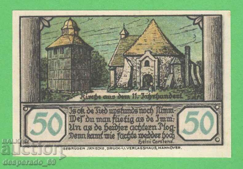 (¯`'•.¸NOTGELD (gr. Visselhövede) 1921 UNC -50 pfennig •'´¯) (¯`'•.¸NOTGELD (gr. Visselhövede) 1921 UNC -50 pfennig •'´¯)