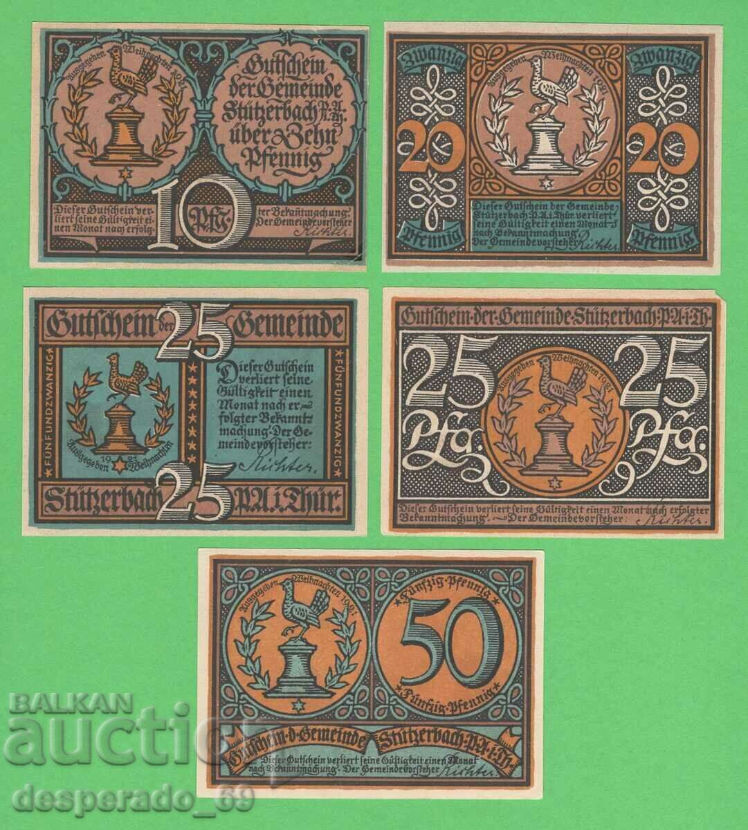(¯`'•.¸NOTGELD (city Stützerbach) 1921 UNC -5 pcs. banknotes ´¯) with price 14.50 BGN | € 7.41 (¯`'•.¸NOTGELD (city Stützerbach) 1921 UNC -5 pcs. banknotes ´¯) with price 14.50 BGN | € 7.41