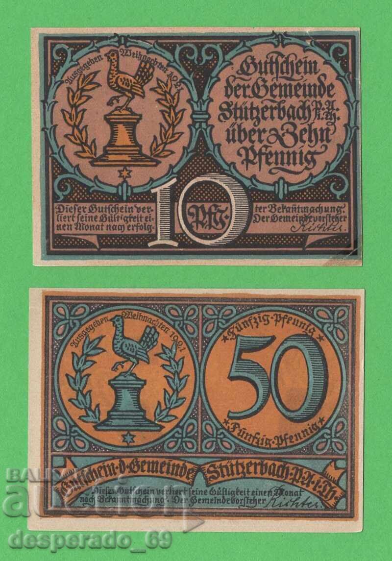 (¯`'•.¸NOTGELD (гр. Stützerbach) 1921 UNC- -2 бр.банкноти с цена € 2.50 | 4.89 лв. (¯`'•.¸NOTGELD (гр. Stützerbach) 1921 UNC- -2 бр.банкноти с цена € 2.50 | 4.89 лв.