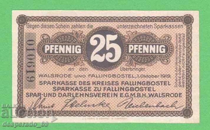 (¯`'•.¸NOTGELD (or. Walsrode) 1920 UNC - 25 pfennigi¸.•'´¯)