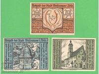 (¯`'•.¸NOTGELD (orașul Weissensee) 1921 UNC -3 buc. bancnote '´¯)