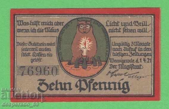 (¯`'•.¸NOTGELD (city of Wernigerode) 1921 UNC - 10 pfennig¸.•'´¯) with price € 0.90 | 1.76 BGN