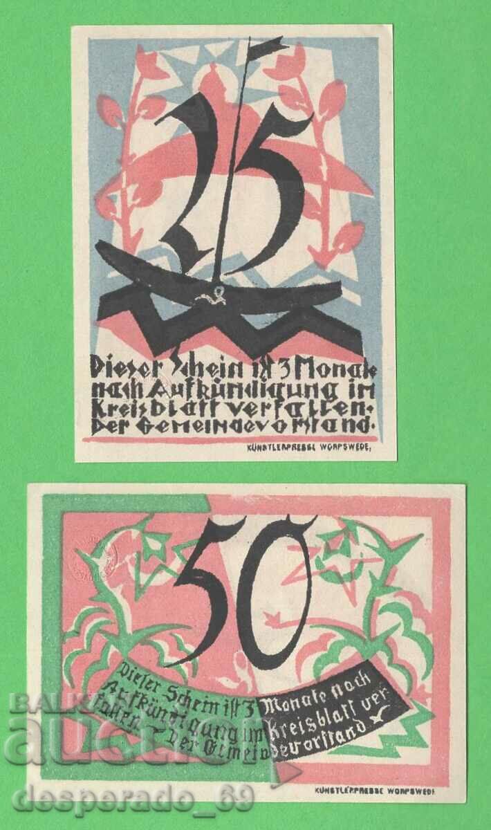 (¯`'•.¸NOTGELD (city of Worpswede) UNC -2 pcs. banknotes¸.•'´¯) with price 4.80 BGN | € 2.45 (¯`'•.¸NOTGELD (city of Worpswede) UNC -2 pcs. banknotes¸.•'´¯) with price 4.80 BGN | € 2.45