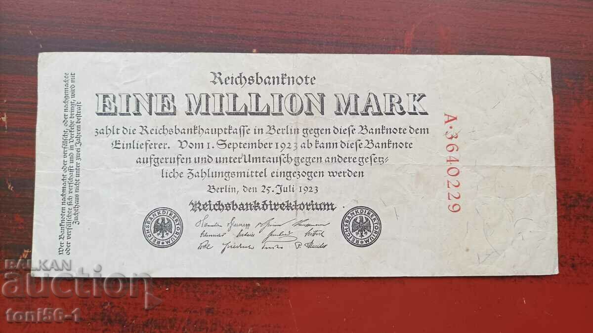 Germania 1 milion de mărci 25.07.1923 - vezi descriere
