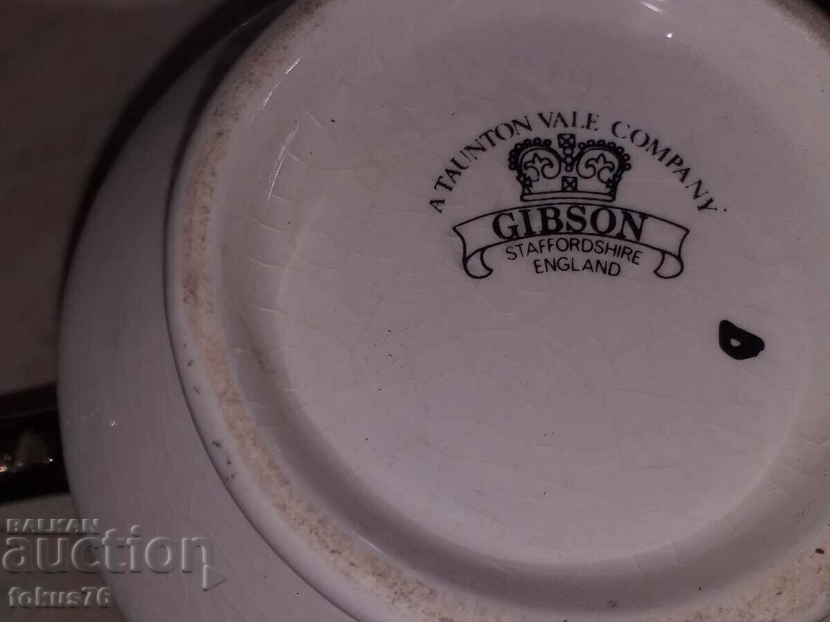 Set de ceai din portelan englezesc cu margine argintie - 5 Set de ceai din portelan englezesc cu margine argintie - 5