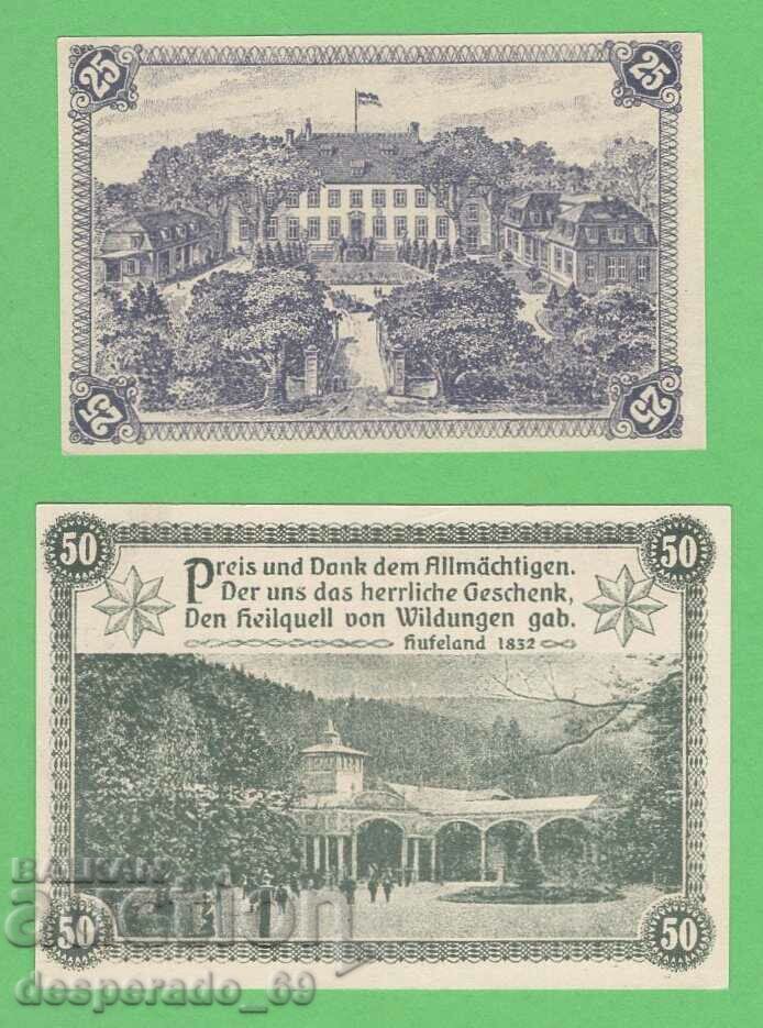(¯`'•.¸NOTGELD (city Bad Wildungen) 1921 UNC -2 pcs. banknotes with price 4.80 BGN | € 2.45