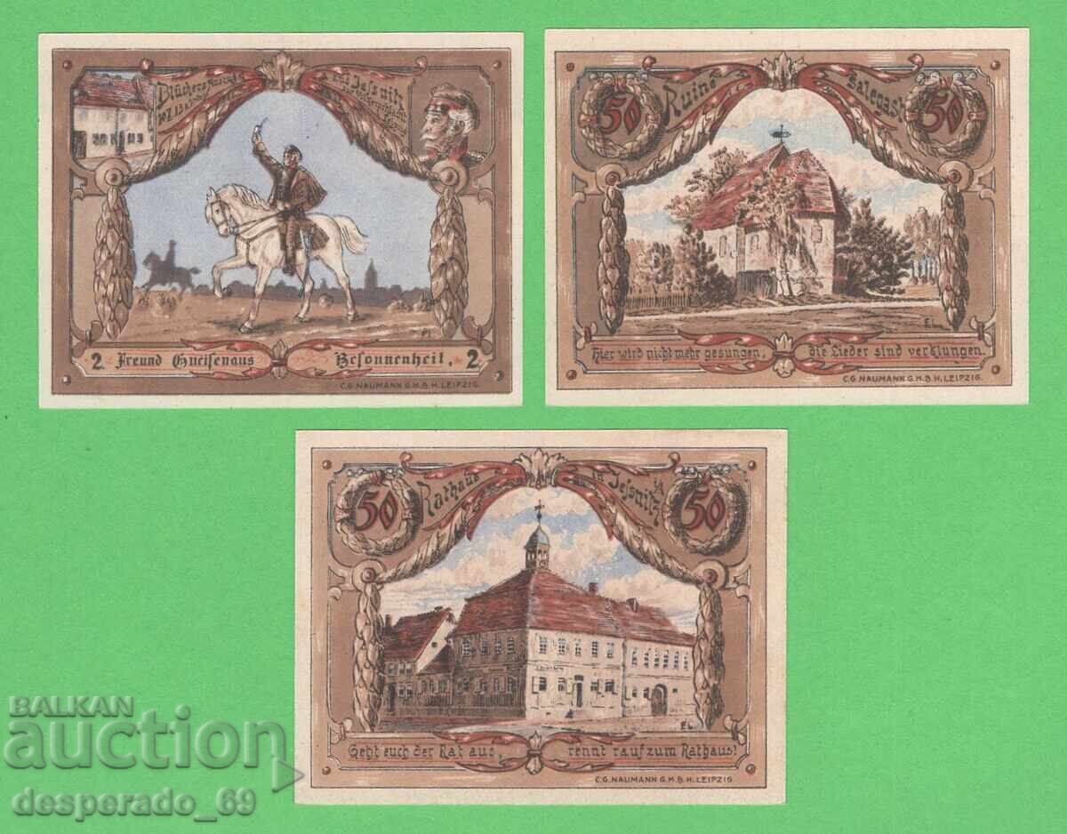 (¯`'•.¸NOTGELD (orașul Jesnitz) UNC -3 buc. bancnote¸.•'´¯)
