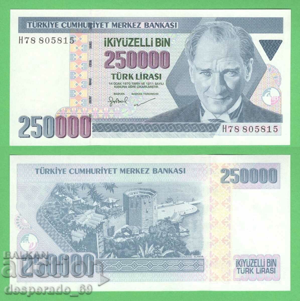 (¯`'•.¸   ТУРЦИЯ  250 000 лири 1970 (1998)  UNC   ¸.•'´¯)