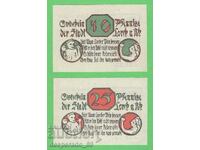 (¯`'•.¸NOTGELD (πόλη του Lorch) 1920 UNC -2 τεμ. τραπεζογραμμάτια¸.•'´¯)