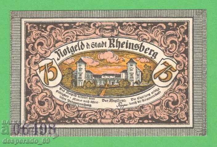 (¯`'•.¸NOTGELD (orașul Rheinsberg) UNC -75 pfennig¸.•'´¯) cu preț € 1.30 | 2.54 BGN (¯`'•.¸NOTGELD (orașul Rheinsberg) UNC -75 pfennig¸.•'´¯) cu preț € 1.30 | 2.54 BGN