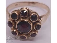 ЗЛАТЕН ПРЪСТЕН 14 КАРАТА С ГРАНАТ