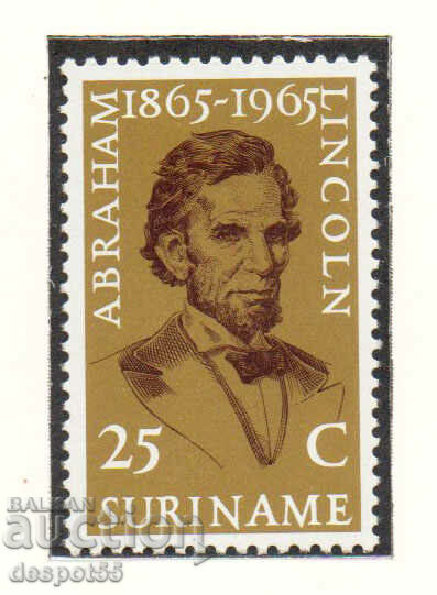 1965 Suriname. 100 years since the death of Abraham Lincoln 1809-65.