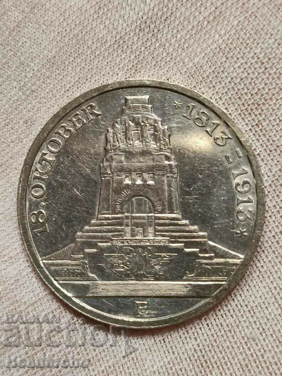 3 марки 1913-Е Саксония, Германия (сребро)