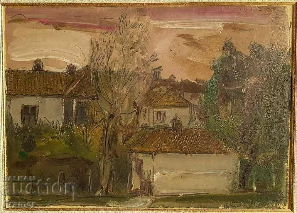 Tsvetan Tsonev 1936 - 2004 The Old House 1982 with oil paints with price € 250.00 | 488.96 BGN