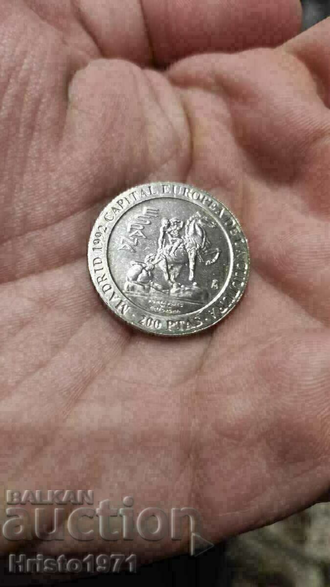 200 pesetas 1992 - Madrid, capitala culturii cu preț € 3.58 | 7.00 BGN 200 pesetas 1992 - Madrid, capitala culturii cu preț € 3.58 | 7.00 BGN