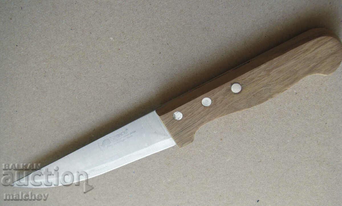 Kitchen knife 28 cm stainless rounded tip wooden handle