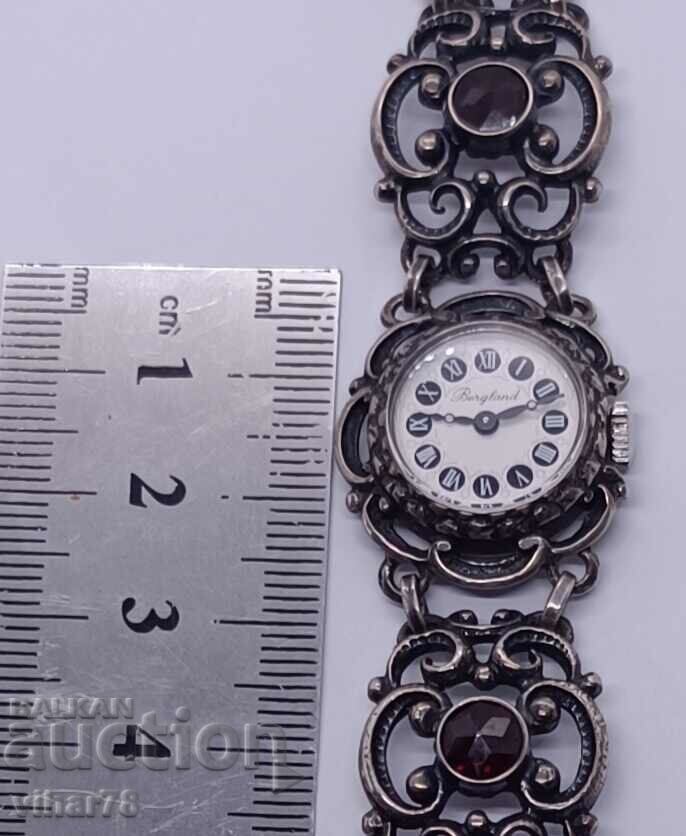 BERGLAND ladies silver watch with garnets - 5 BERGLAND ladies silver watch with garnets - 5