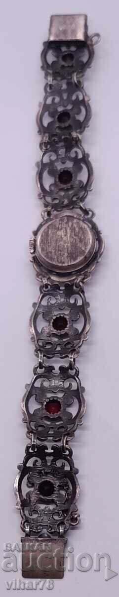 BERGLAND ladies silver watch with garnets - 7 BERGLAND ladies silver watch with garnets - 7