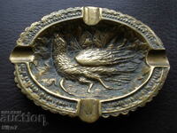 Old, massive, bronze ashtray - "Pheasant".