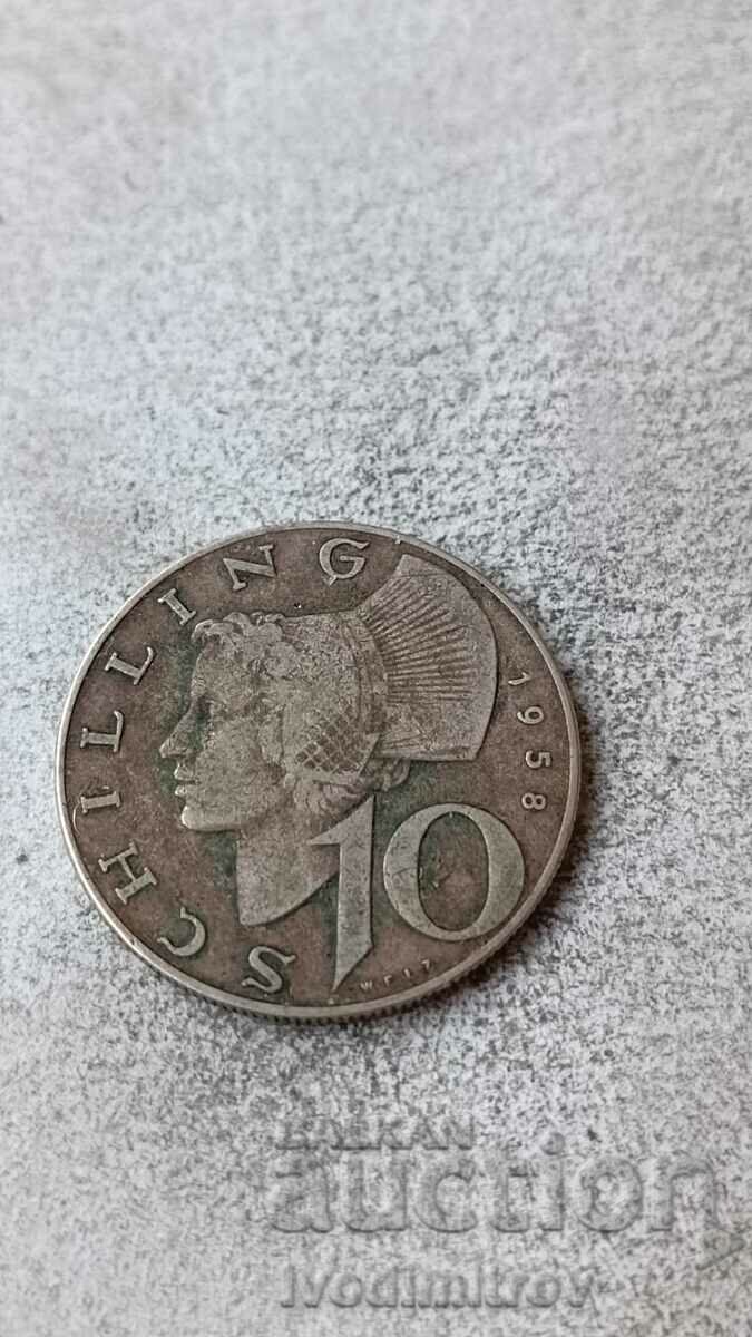 Austria 10 șilingi 1958 Argint