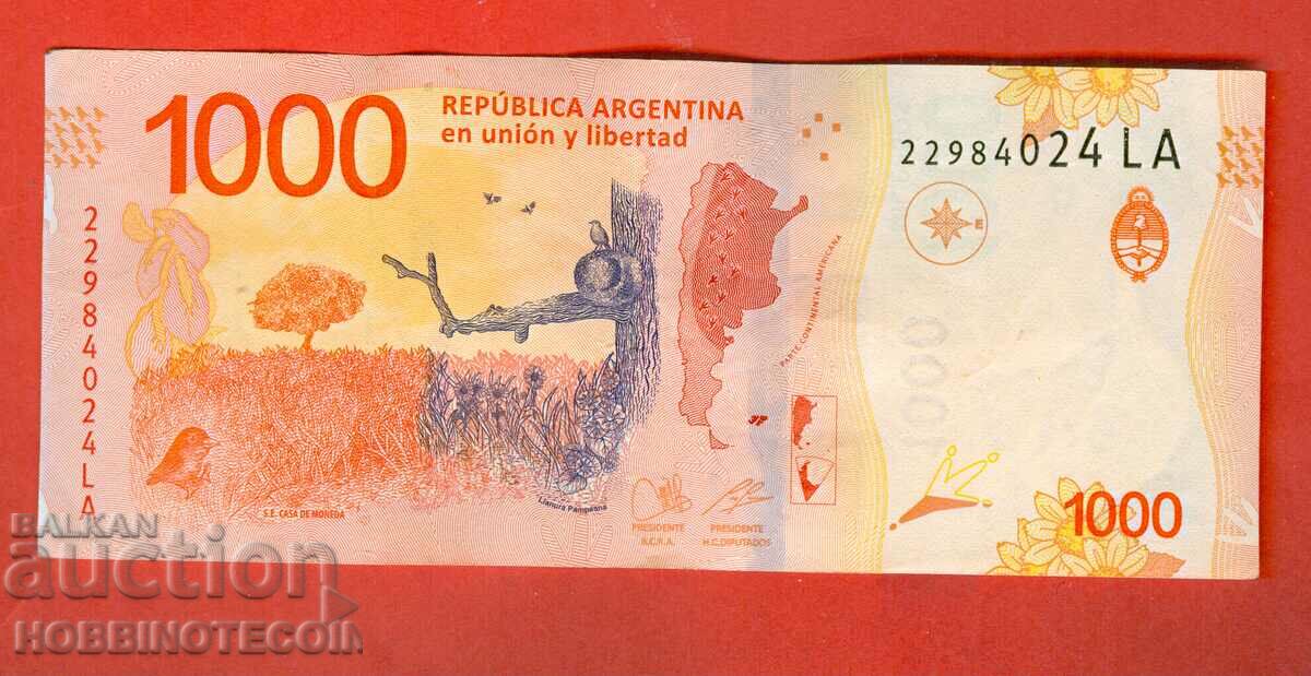 ARGENTINA ARGENTINA 1000 Peso emisiune 2022 scrisoare LA