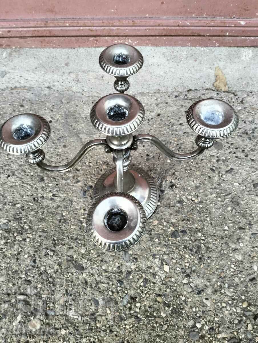 Old silver plated candle holder