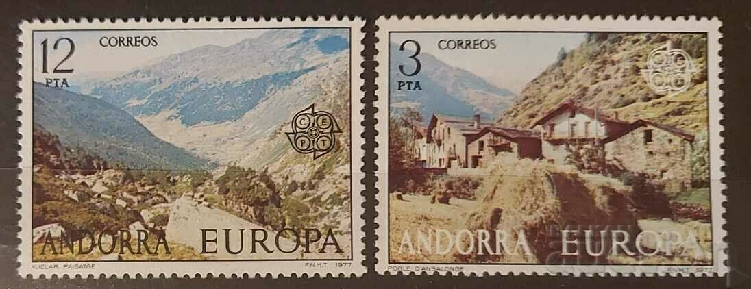 Spania Andorra 1977 Europa CEPT Clădiri MNH