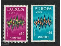Френска Андора 1972 Eвропа CEПT (**) чиста, неклеймована