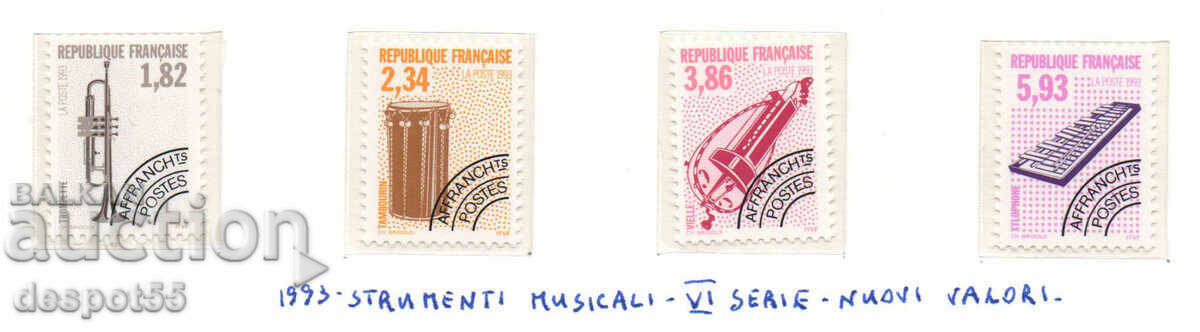 1993. Franţa. Instrumente muzicale, seria a 6-a.