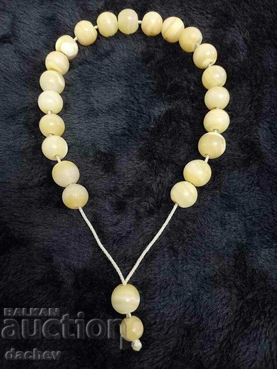 Old Authentic rosary made of mother-of-pearl beads 81.8g. with price 110.00 BGN | € 56.24