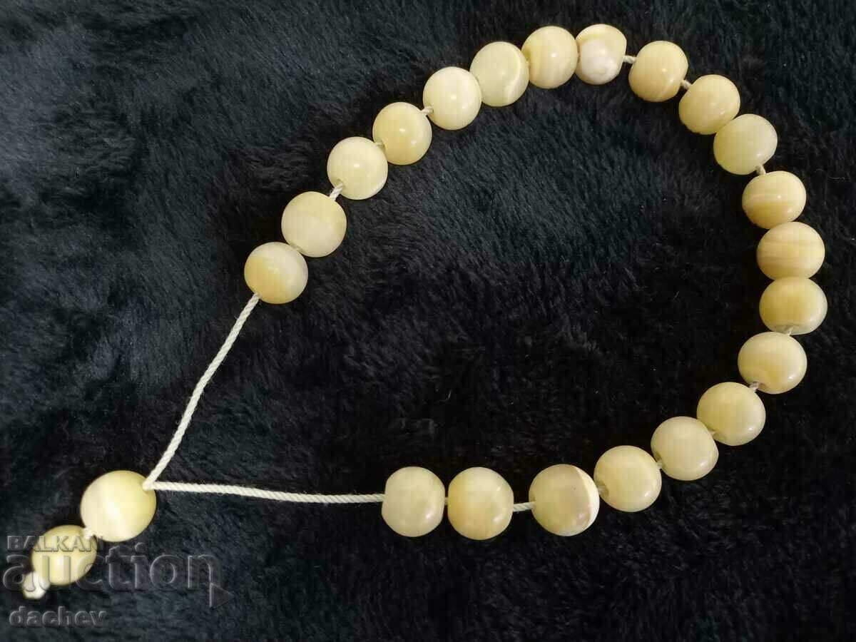 Old Authentic rosary made of mother-of-pearl beads 81.8g. - 5