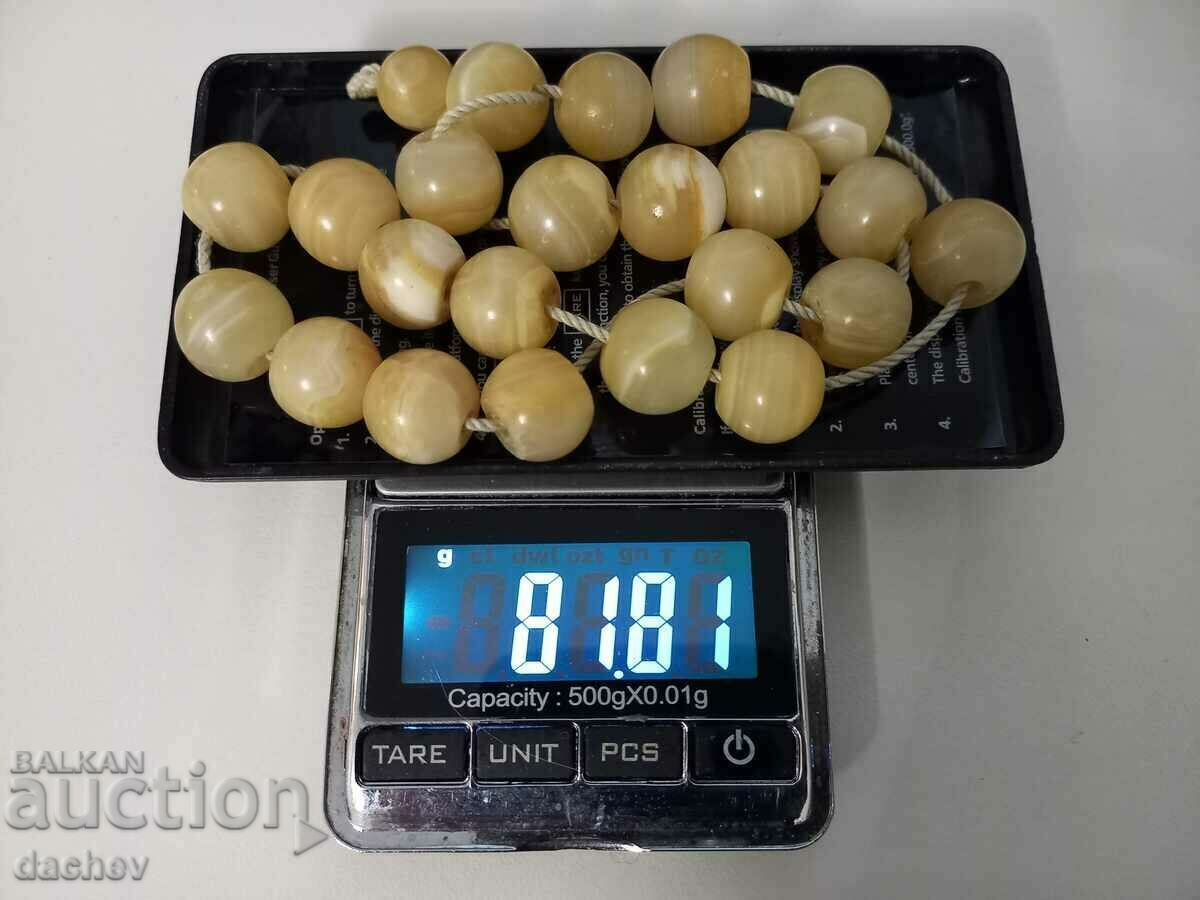 Old Authentic rosary made of mother-of-pearl beads 81.8g. - 7