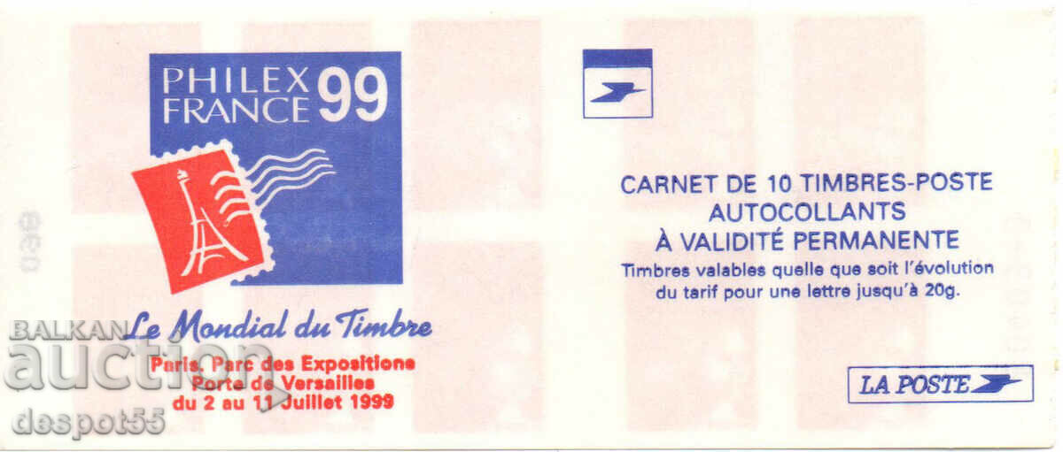 1997 France. "Philexfrance '99" - Self-adhesive. Carnet x10 with price 7.50 BGN | € 3.83 1997 France. "Philexfrance '99" - Self-adhesive. Carnet x10 with price 7.50 BGN | € 3.83